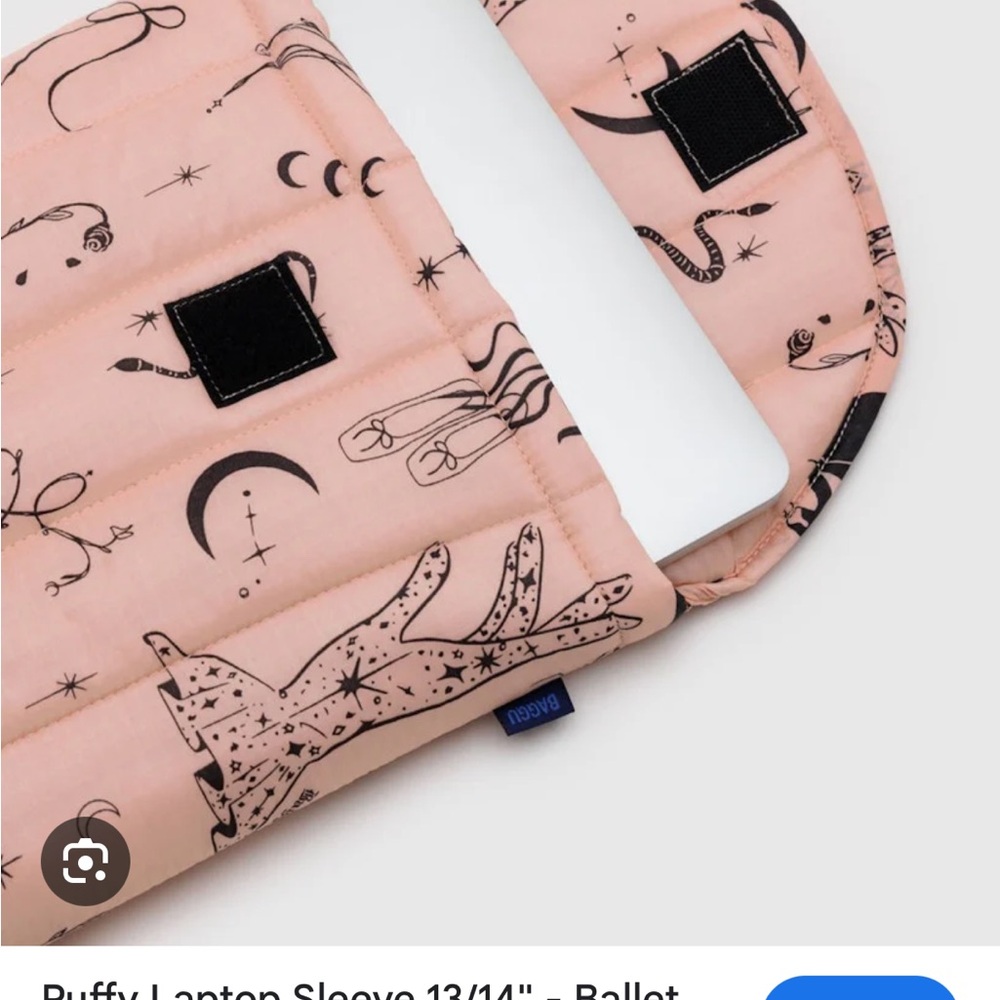 BAGGU Pink Laptop Bag with Celestial Design